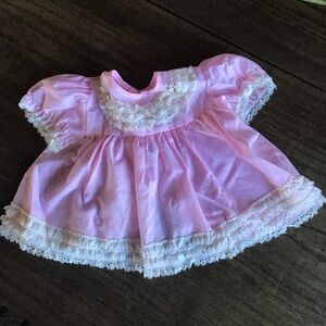 Vintage Newborn Pink Swiss Dot Lace Dress